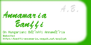 annamaria banffi business card